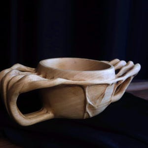 Handmade Wooden Serving Bowl | Natural Ayous Wood | Non-Toxic & Durable | Decorative and Functional Kitchenware
