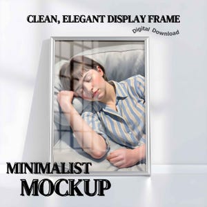 Minimalist Frame Mockup, Digital Wall Art PSD & JPG, A4 A3 5x7 Printable Artwork Display, Soft Natural Light Scene, Art Presentation Mockup