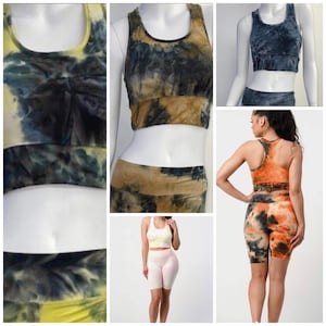 Women’s two piece colorful tye dye active set
