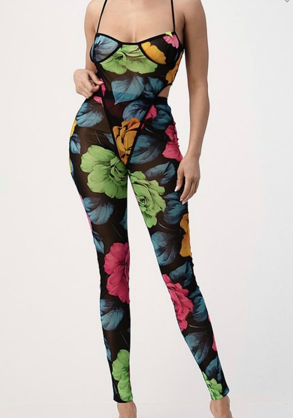 Black Flower sexy two piece set