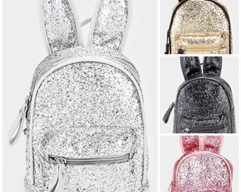 Easter Kid Purse Sequin Cute Bunny Ears Mini Backpack Bag