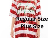 hohoho sequin dress No Boundaries Christmas Present Sequin Mini Dress, Womens