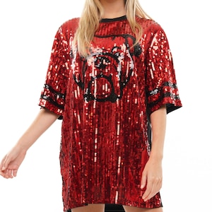 Game Day  Bulldog SEQUIN DRESS /Oversized Top