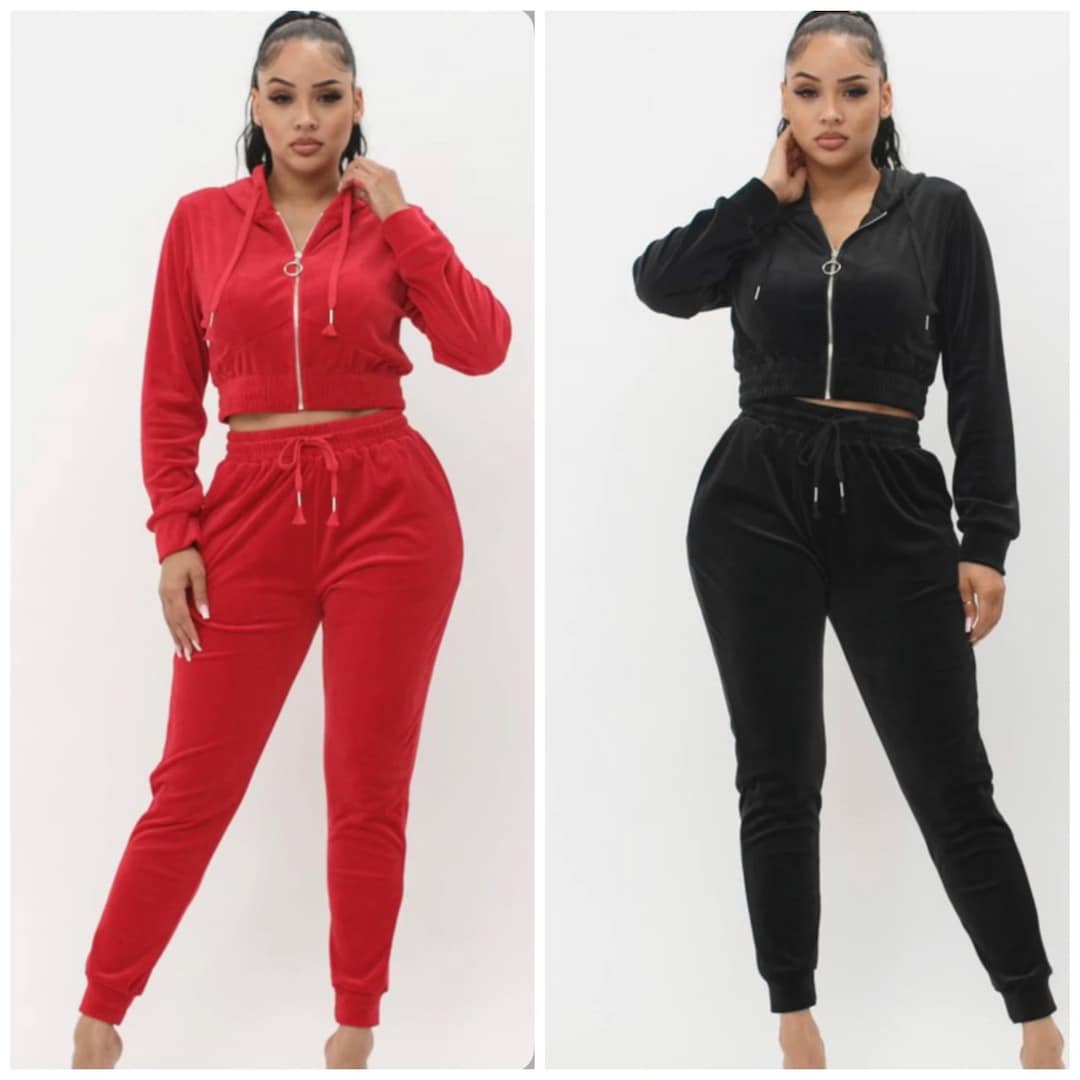 Women's Velour Jogger Set Etsy