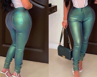 Womens Metallic Pants - Etsy