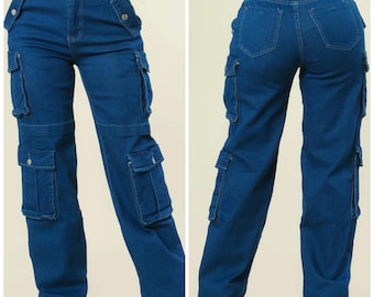 Women's Stretchy Cargo Jeans