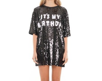 its my birthday black sequin dress It's my birthday sequin dress