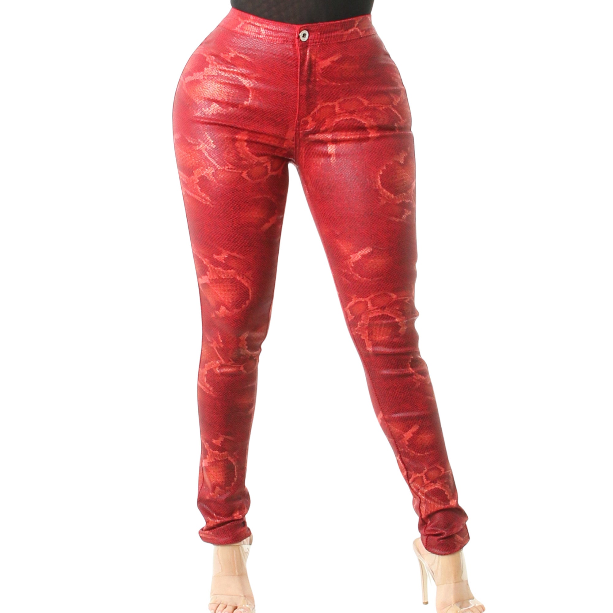Red Snakeskin Pants