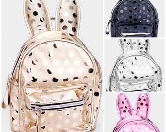 Easter Kid Purse Polkadot Cute Bunny Ears Mini Backpack Bag