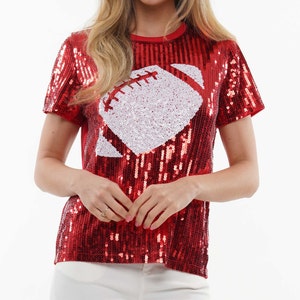 Game Day Sequin Shirt With Sequin Football - Etsy