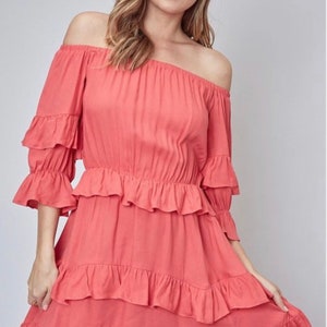 Women ruffle midi dress