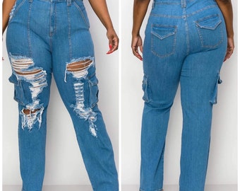 Women's Plus Cargo Jeans