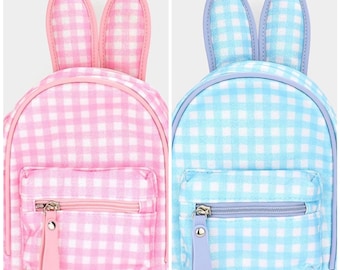 Easter Kid Purse Glittered Check Patterned Bunny Mini Backpack Bag