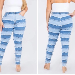 Women&#39;s Plus Duo Frayed Hem Jeans