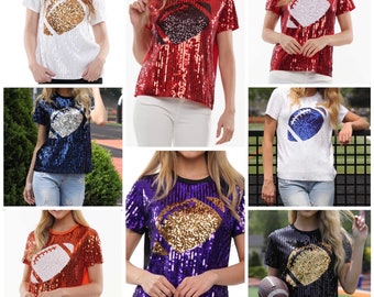Game Day Sequin shirt with sequin football