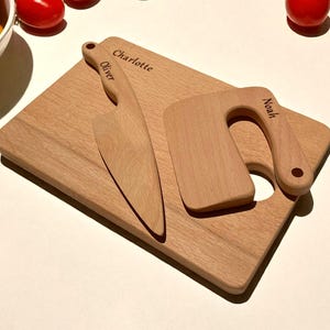 Montessori Wooden Knife and Cutting Board for Kids, Montessori Cutter, Safe Wooden Knife, Montessori Materials