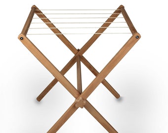 Wooden Drying Rack For Kids, Wooden Clothesline Stand, Wooden Laundry Hanger For Child, Child Size Practical Life Skills, Montessori