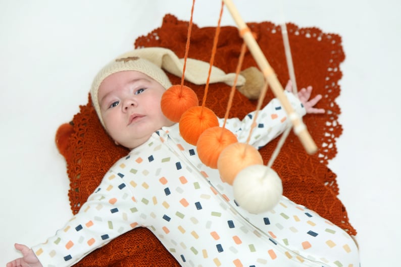 Set of 4x Montessori Mobile, Orange Gobbi, Munari Mobile, Dancer Mobile, Octahedron, Mobile Bebe, Hanging Mobile, Montessori Materials image 7