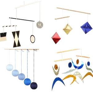 Set of 4x Montessori Mobile, Munari Mobile, Gobbi Mobile, Dancer Mobile, Octahedron, Mobile Bebe, Crib Toy, Montessori Materials,
