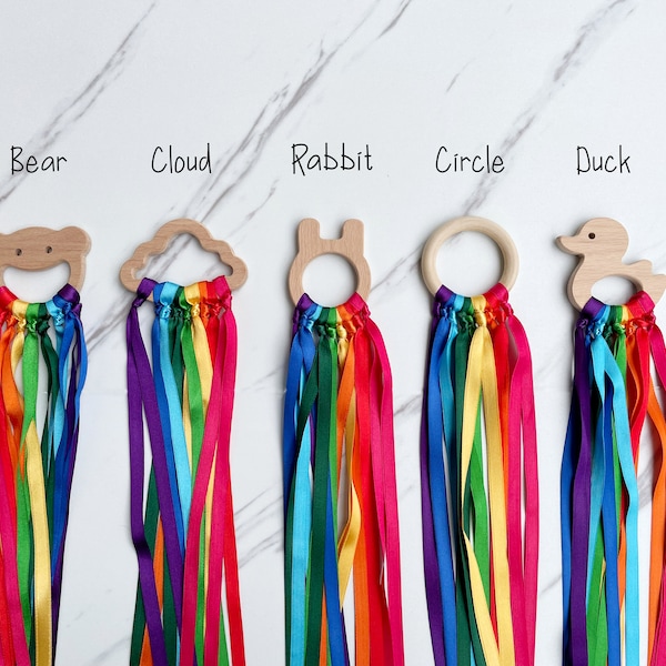 Montessori Ribbon Rings, Sensory Ribbon, Rainbow Ribbon, Pastel Ribbon, Black and White Ribbon