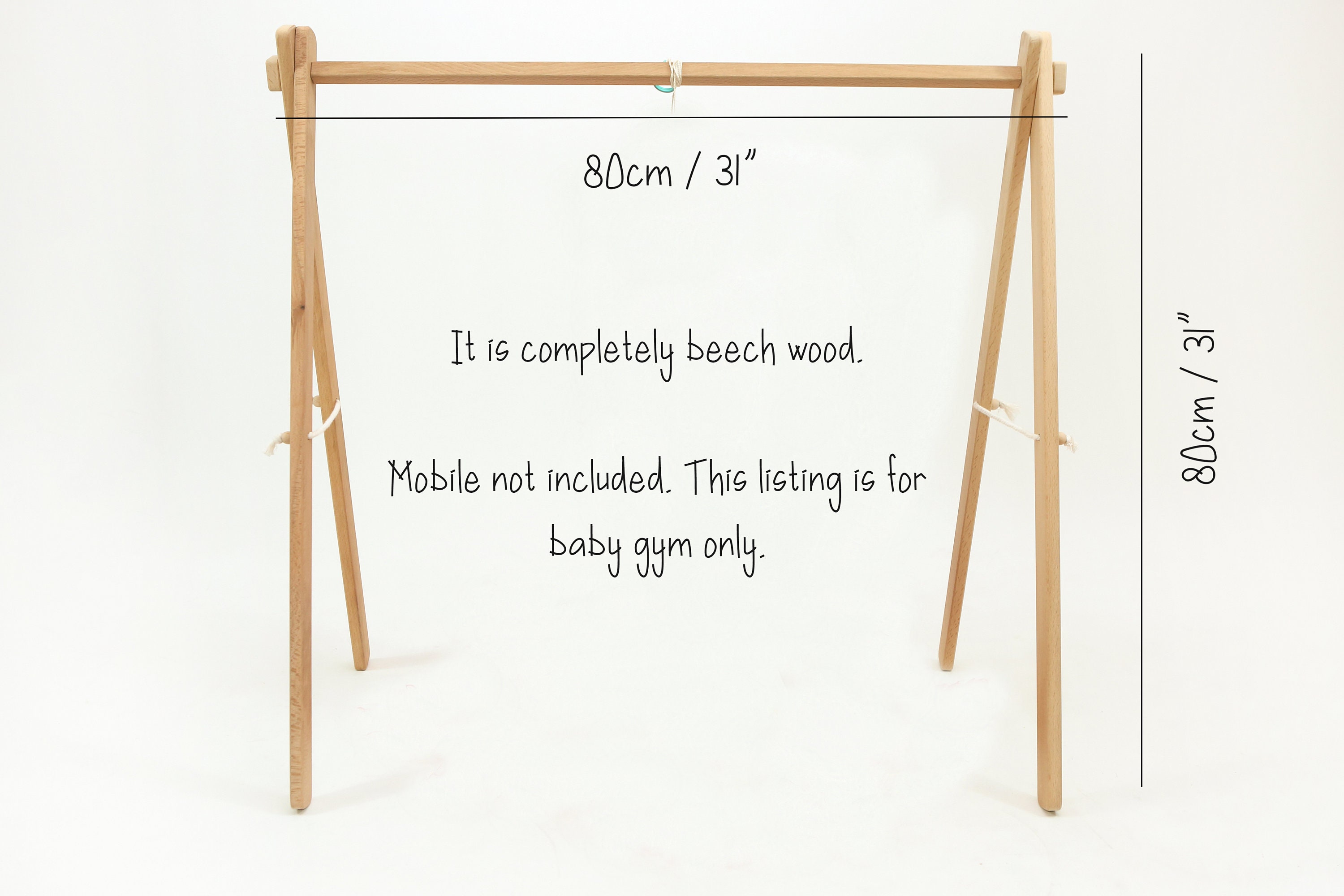Wooden Montessori Baby Gym, Mobile Holder, Wooden Baby Play Gym, Play Gym  for Baby 