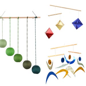 Set of 3x Montessori Mobile,  Gobbi Mobile, Octahedron Mobile, Dancer Mobile, Mobile Bebe, Hanging Mobile, Montessori Materials
