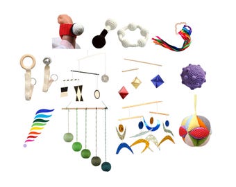 Montessori Mobile Box Set – Munari, Gobbi, Octahedron, Dancers, Ring, Puzzle Ball Decor