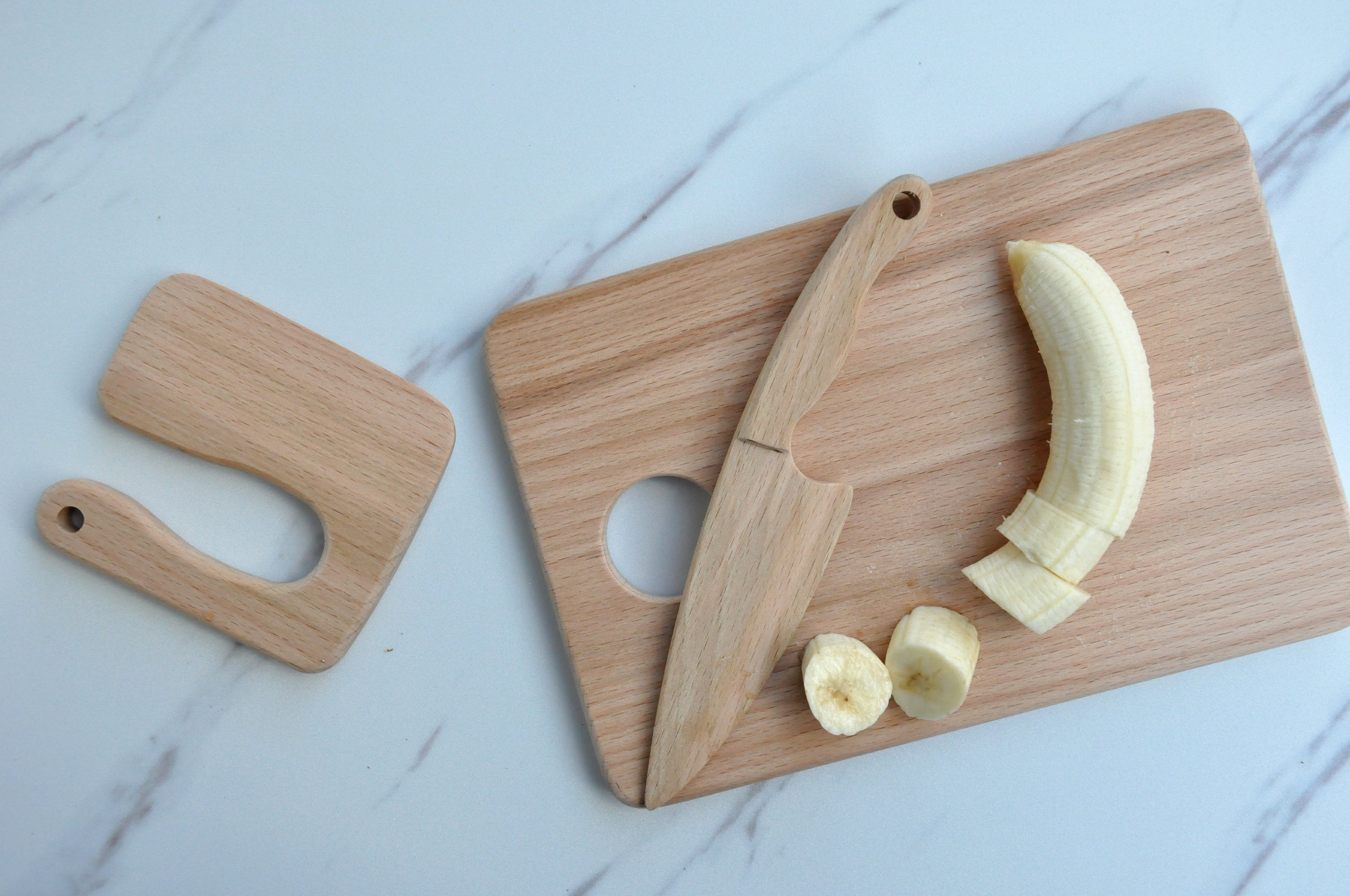 Safe Wooden Knife for Kids, Kitchen Toy, Vegetable and Fruit