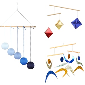 Set of 3x Montessori Mobile,  Gobbi Mobile, Octahedron Mobile, Dancer Mobile, Mobile Bebe, Hanging Mobile, Montessori Materials, Crib Toy