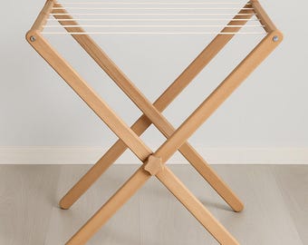 Wooden Drying Rack For Kids: Montessori Clothesline Stand