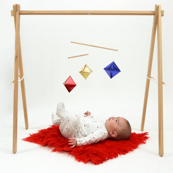 Wooden montessori baby gym, Mobile holder, Wooden baby play gym, Play gym for baby