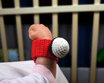 Crochet Baby Rattle Bracelet: Knitted Montessori Sensory Toy