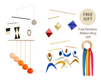 Montessori Mobile Set – Munari, Gobbi, Dancer, Octahedron Nursery Decor