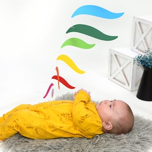 Rainbow montessori mobile,Rainbow mobile, Montessori learning toy, Crib mobile, Hanging mobile, Newborb baby mobile, Baby shower gift