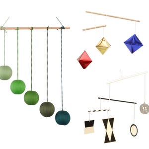 Set of 3x Montessori Mobile,  Octahedron Mobile, Munari Mobile, Gobbi Mobile, Newborn baby gift, Baby shower gift