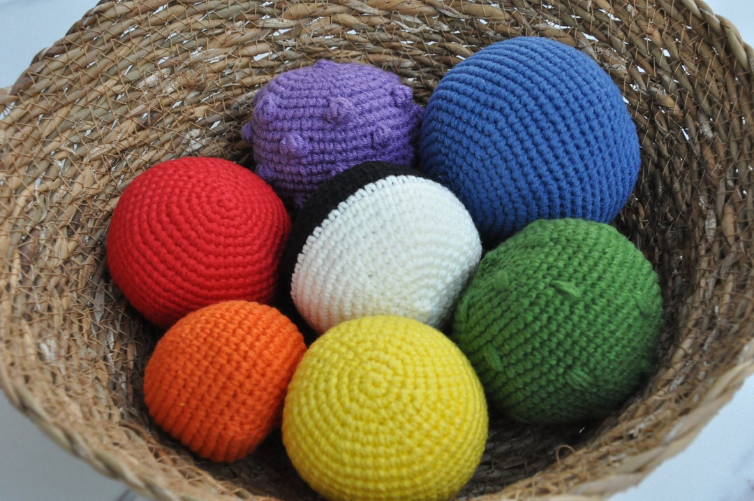 Crochet Baby Balls, Soft Toddler and Baby Crochet Balls, Montessori