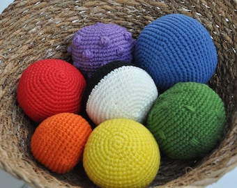 Palline per bambini all'uncinetto, palline morbide per bambini e neonati all'uncinetto, giocattoli sensoriali Montessori, palline sensoriali all'uncinetto, materiali Montessori, Amigurumi