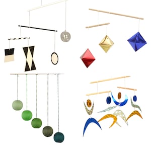 Set of 4x Montessori Mobile,  Gobbi Mobile, Munari Mobile, Dancer Mobile, Octahedron, Mobile Bebe, Hanging Mobile, Montessori Materials