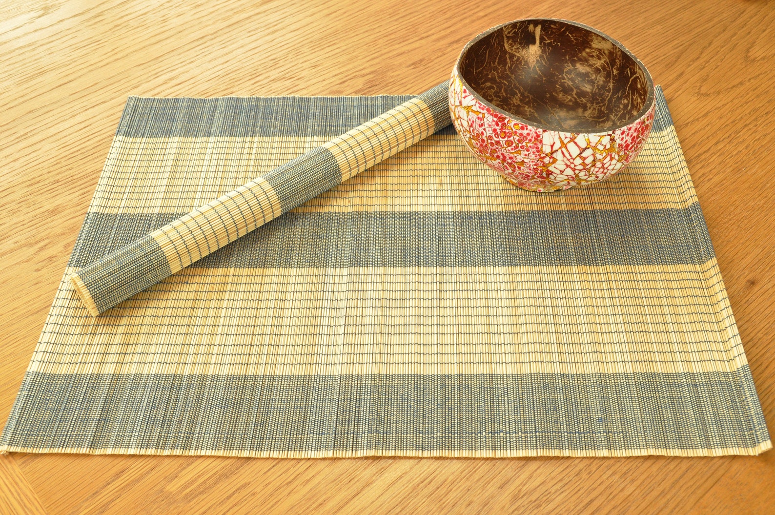 Bamboo placemat handmade wooden table mat rectangular mat pack Etsy