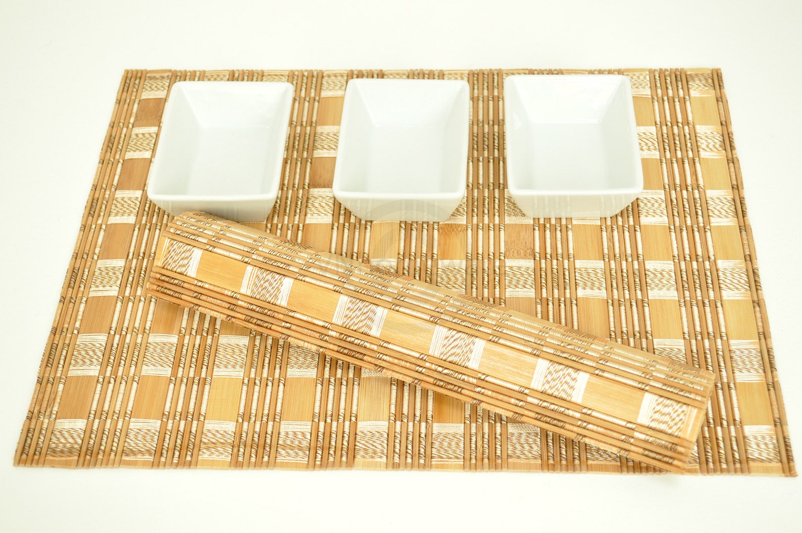 Bamboo placemats pack of 4 handmade table mats natural chunky Etsy