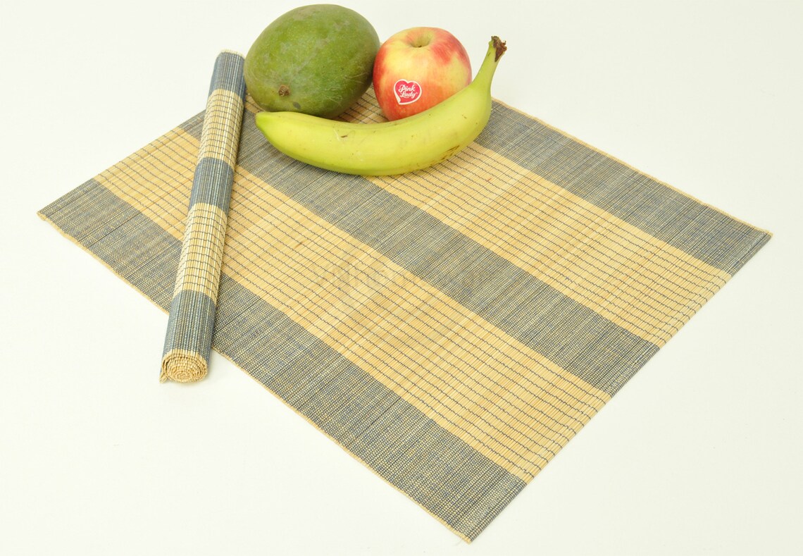 Bamboo placemat handmade wooden table mat rectangular mat pack Etsy