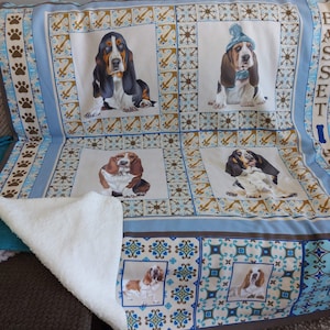 Basset hound blanket, Basset hound gifts, basset hound quilt, mothers day, Christmas idea