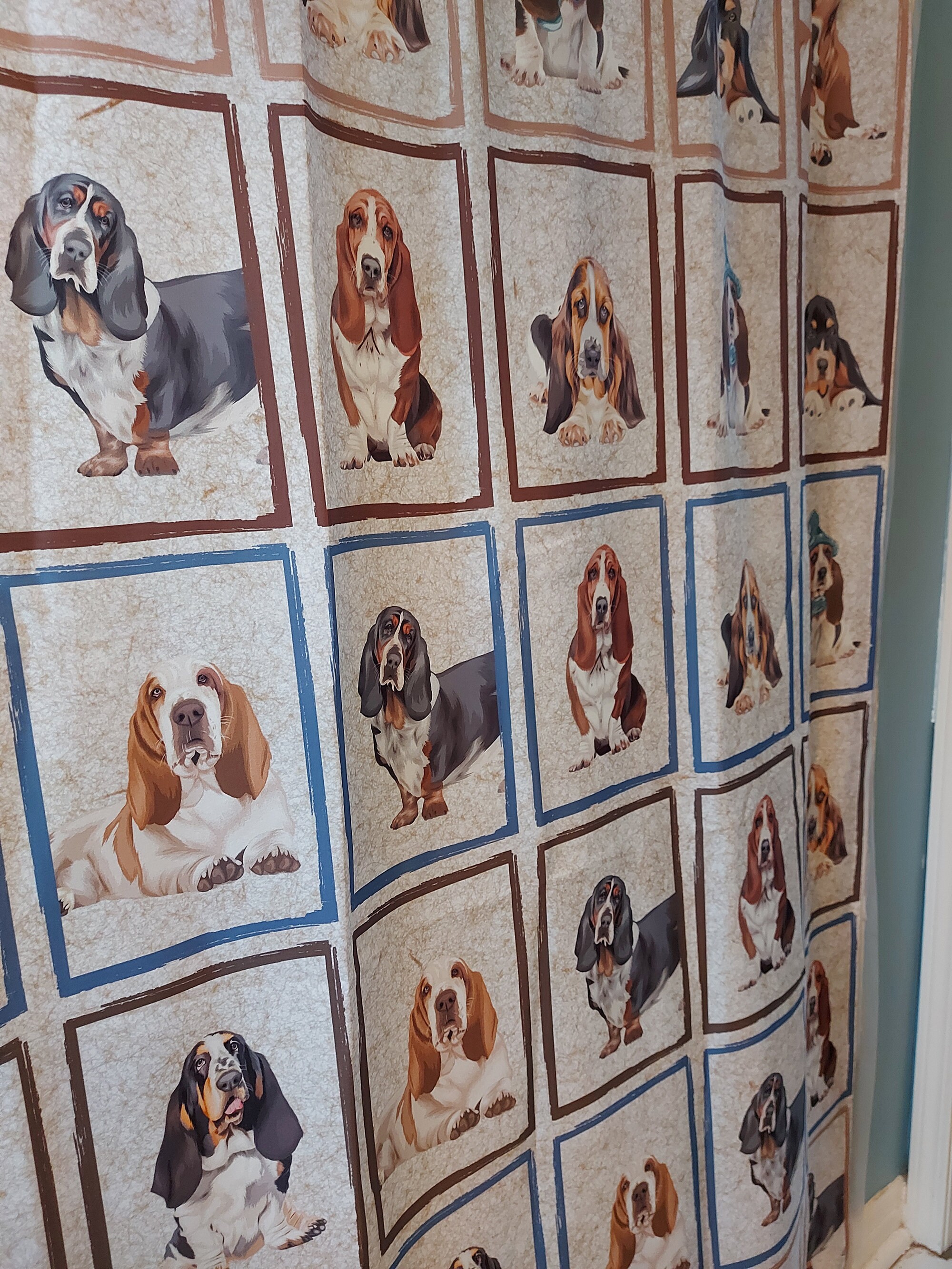 Basset Hound Shower Curtain Basset Hound Decorations Gifts Etsy