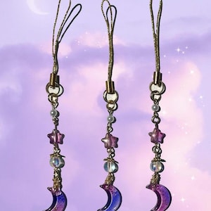 Lilac Moon Keychain/Phone Charm