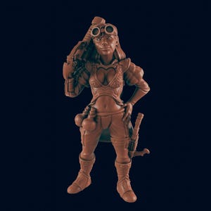 Female hunter - Bolts and Brimstone  by EC3D Designs, Great for AD&D,Cyberpunk,Shadowrun,Stargrave, and other Sci-Fi Tabletop Games