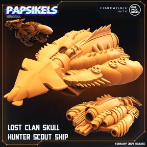 Lost Clan Skull Hunter scout ship by Papsikels Great for Cyberpunk,Shadowrun, and other Scifi Tabletop Games