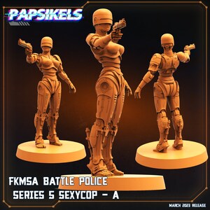 FKMSA Battle Police 5 Sexycop by Papsikels Great for Cyberpunk, Shadowrun, Starfinder and other Sci-Fi Tabletop Games