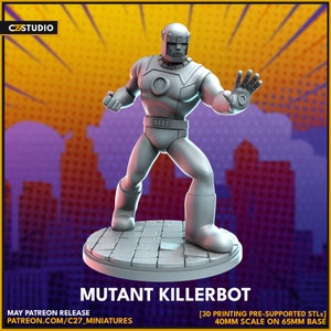 Mutant Killerbot by C27 Miniatures Great for Crisis Protocol, Superhero RPGs, and other Sci-Fi Tabletop Games