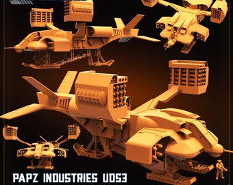 Papz Industries USD53 Chenelyn Dropship by Papsikels Great for Cyberpunk, and other Scifi Table Top Games