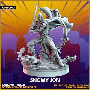 Snowy Jon 40mm on 35mm Base by C27 Miniatures Great for Crisis Protocol, Superhero RPGs, and other Sci-Fi Tabletop Games